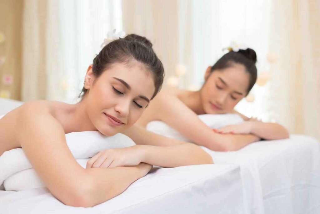 women relaxing in a spa